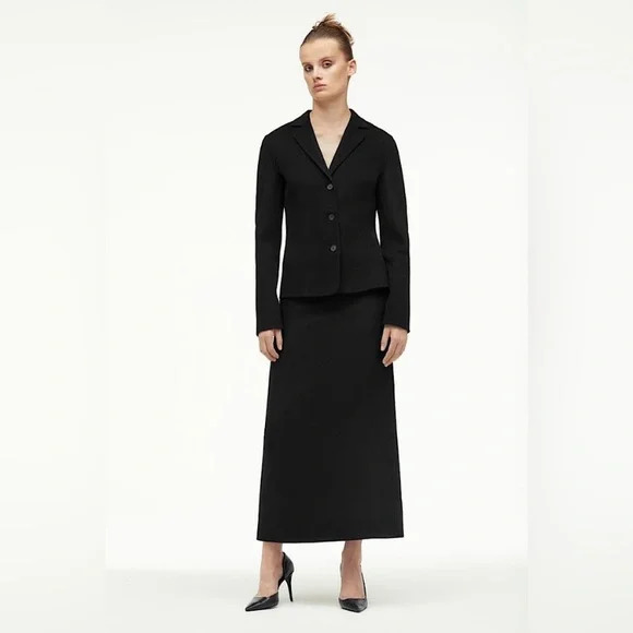 ZARA WOOL HIGH WAISTED MIDI PENCIL SKIRT ELEGANT CHIC Black M - Picture 6 of 15